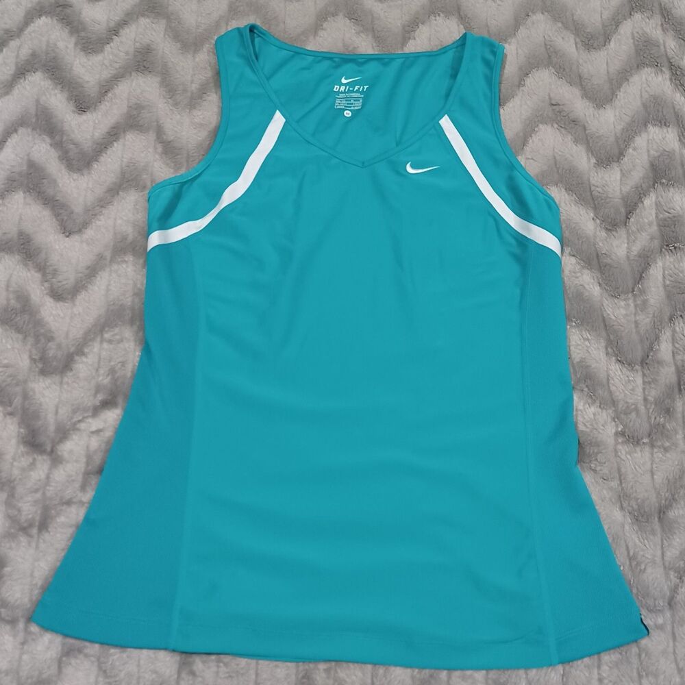 Nike Womens Size M Blue White Dri Fit Tank Top